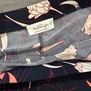 Women's Floral Jeans - Black and Pink